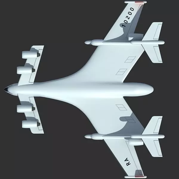 Super-heavy Amphibian Cargo Aircraft 3D model_0