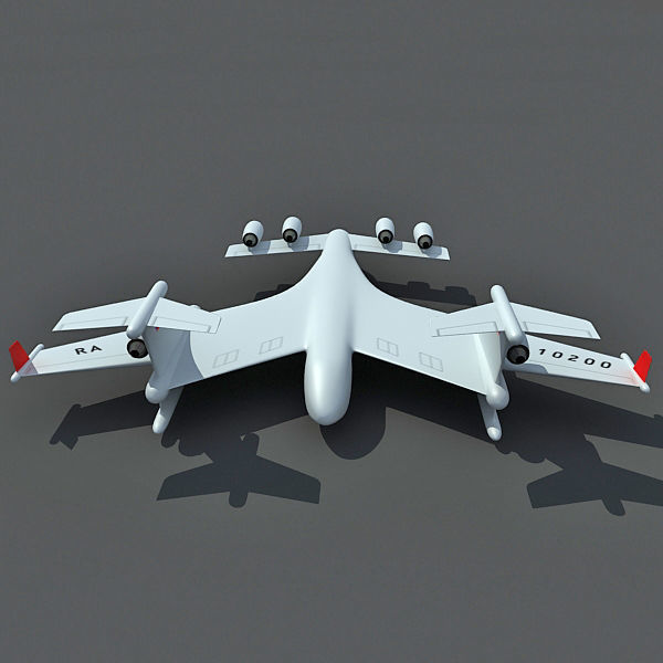 Super-heavy Amphibian Cargo Aircraft 3D model_4