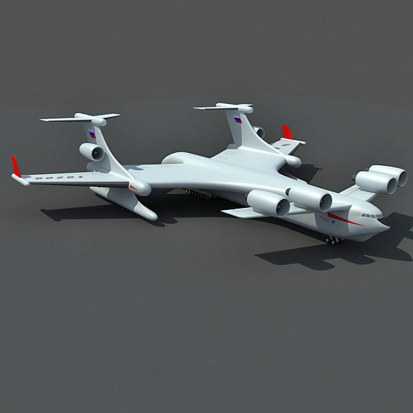 Super-heavy Amphibian Cargo Aircraft 3D model_5