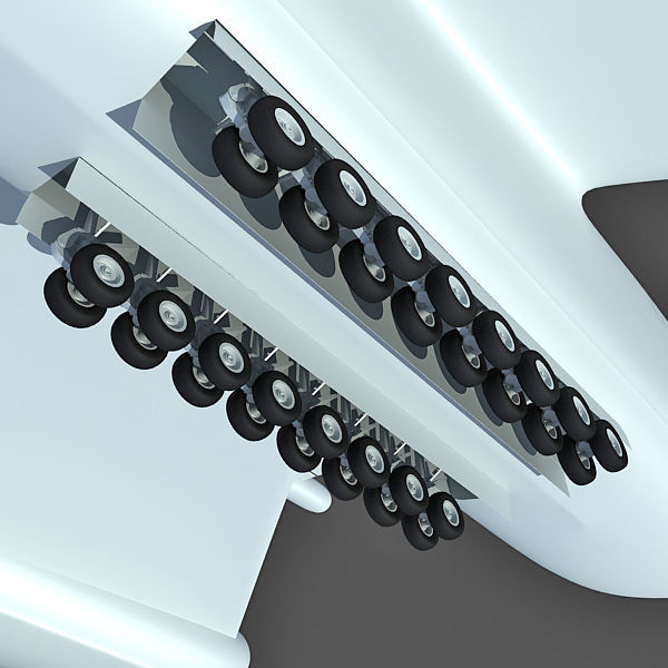 Super-heavy Amphibian Cargo Aircraft 3D model_16