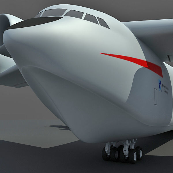 Super-heavy Amphibian Cargo Aircraft 3D model_9