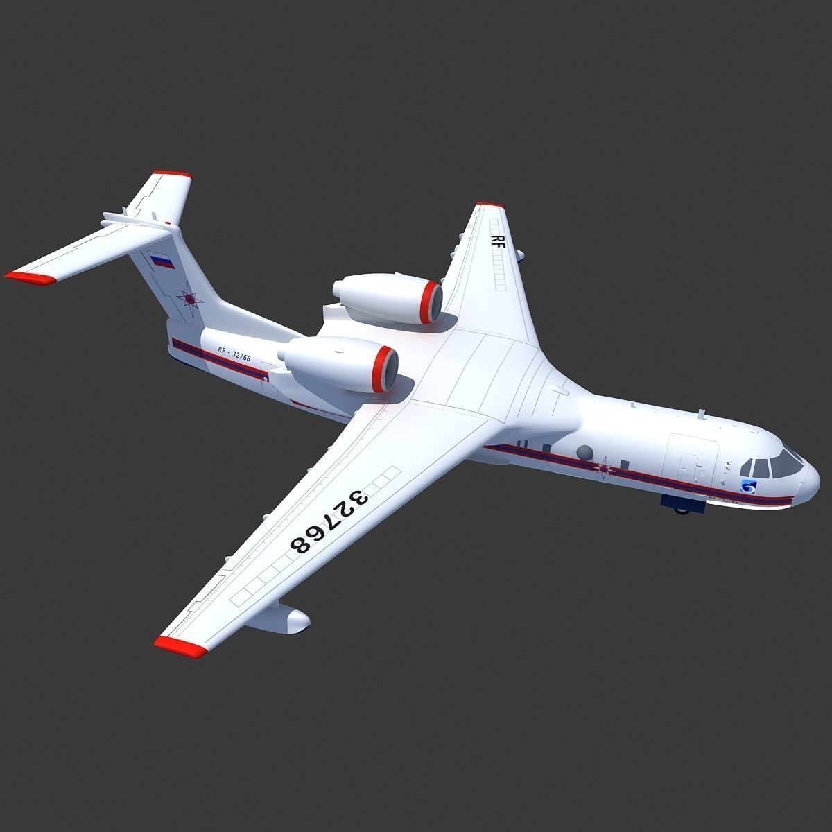 Altair White Airplane 3D model_1