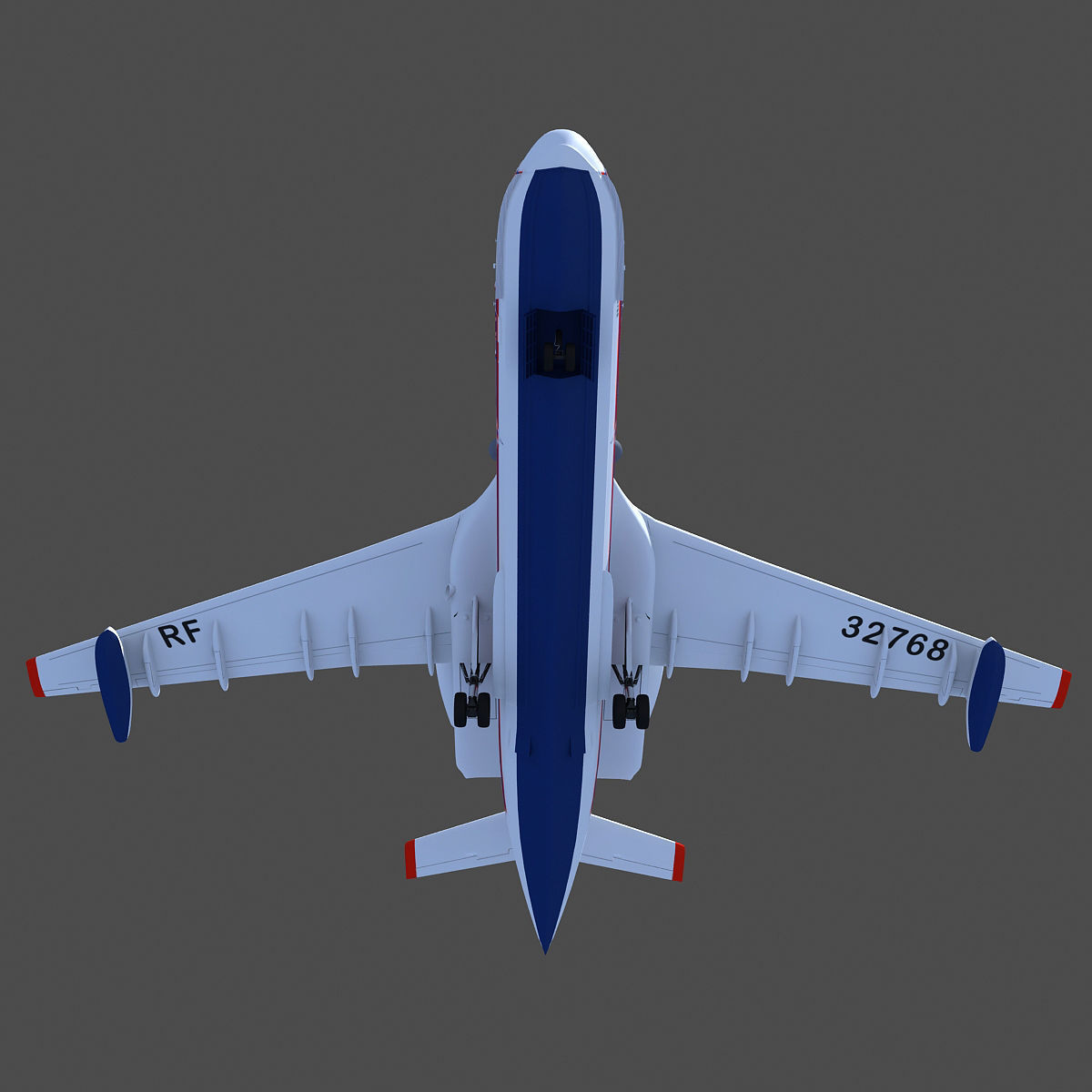Altair White Airplane 3D model_8