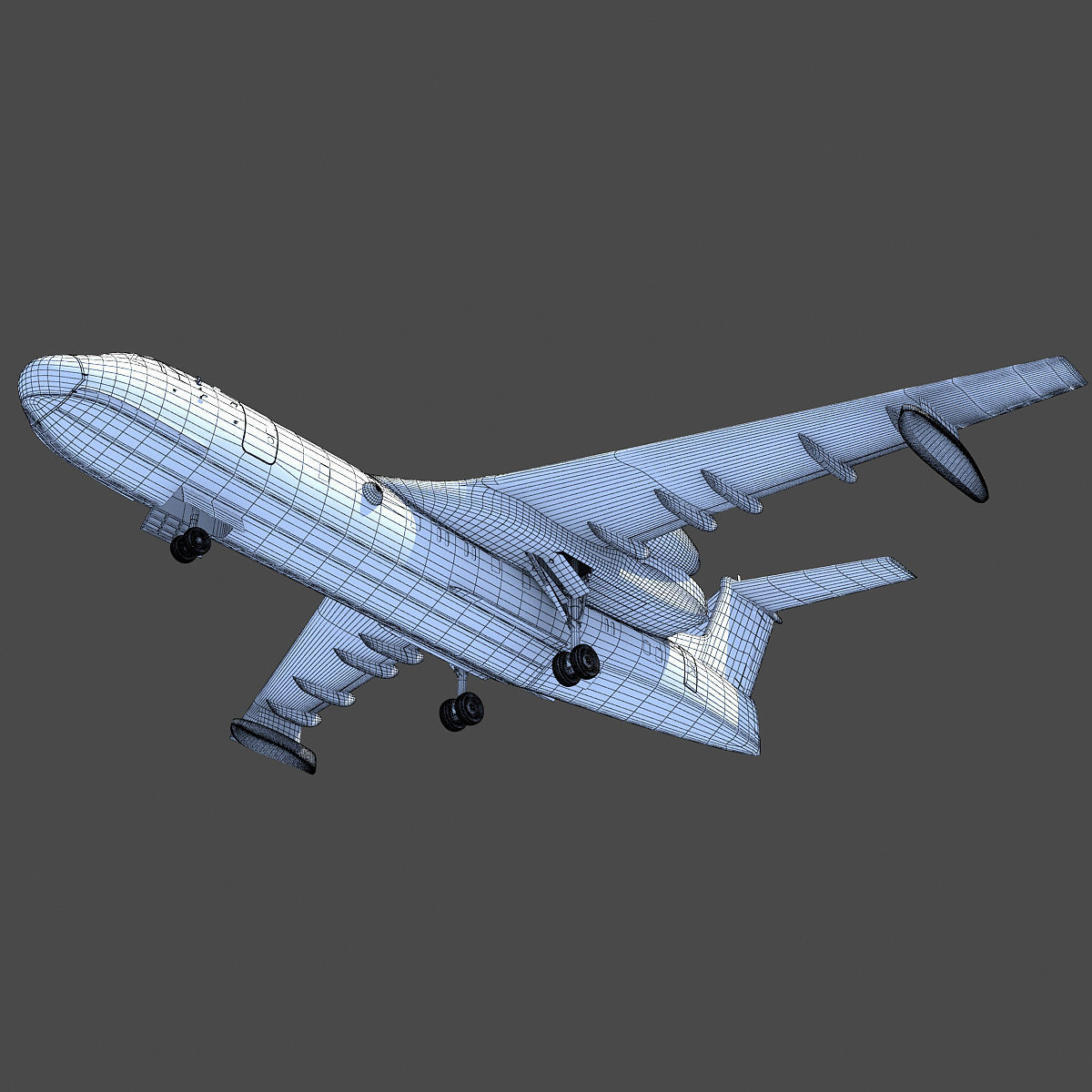 Altair White Airplane 3D model_17