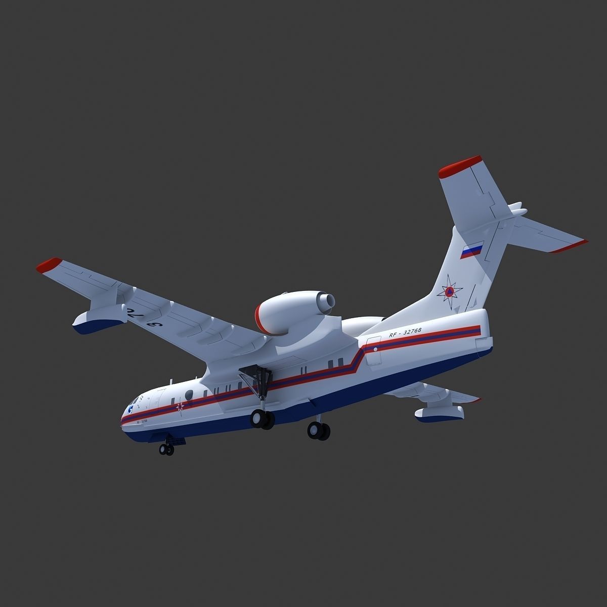 Altair White Airplane 3D model_3