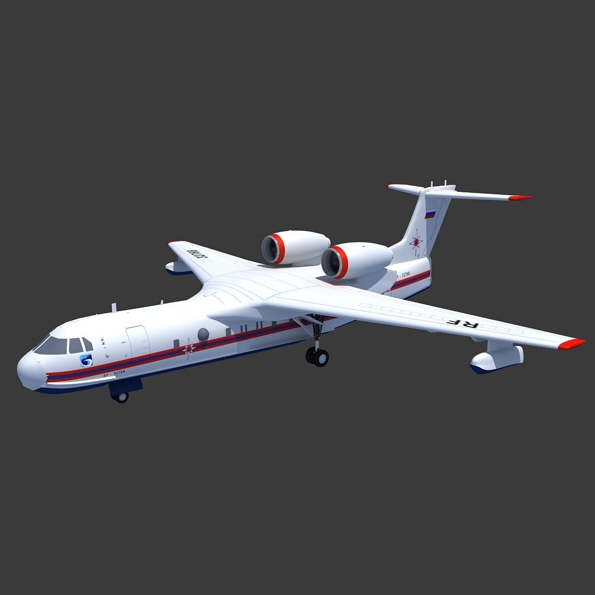 Altair White Airplane 3D model_4