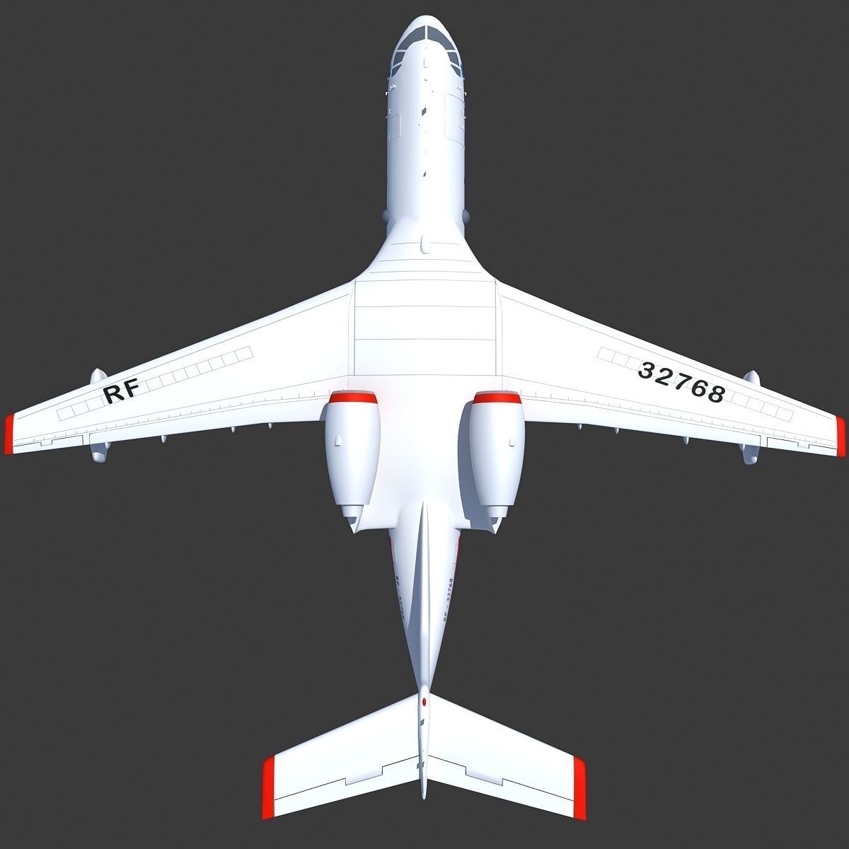 Altair White Airplane 3D model_7