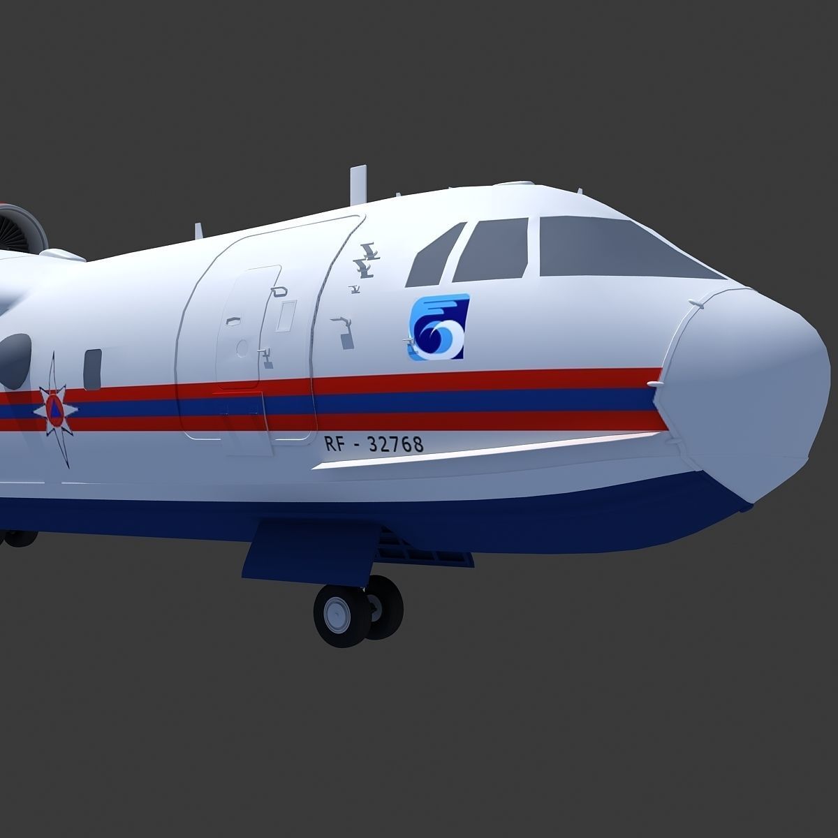 Altair White Airplane 3D model_9