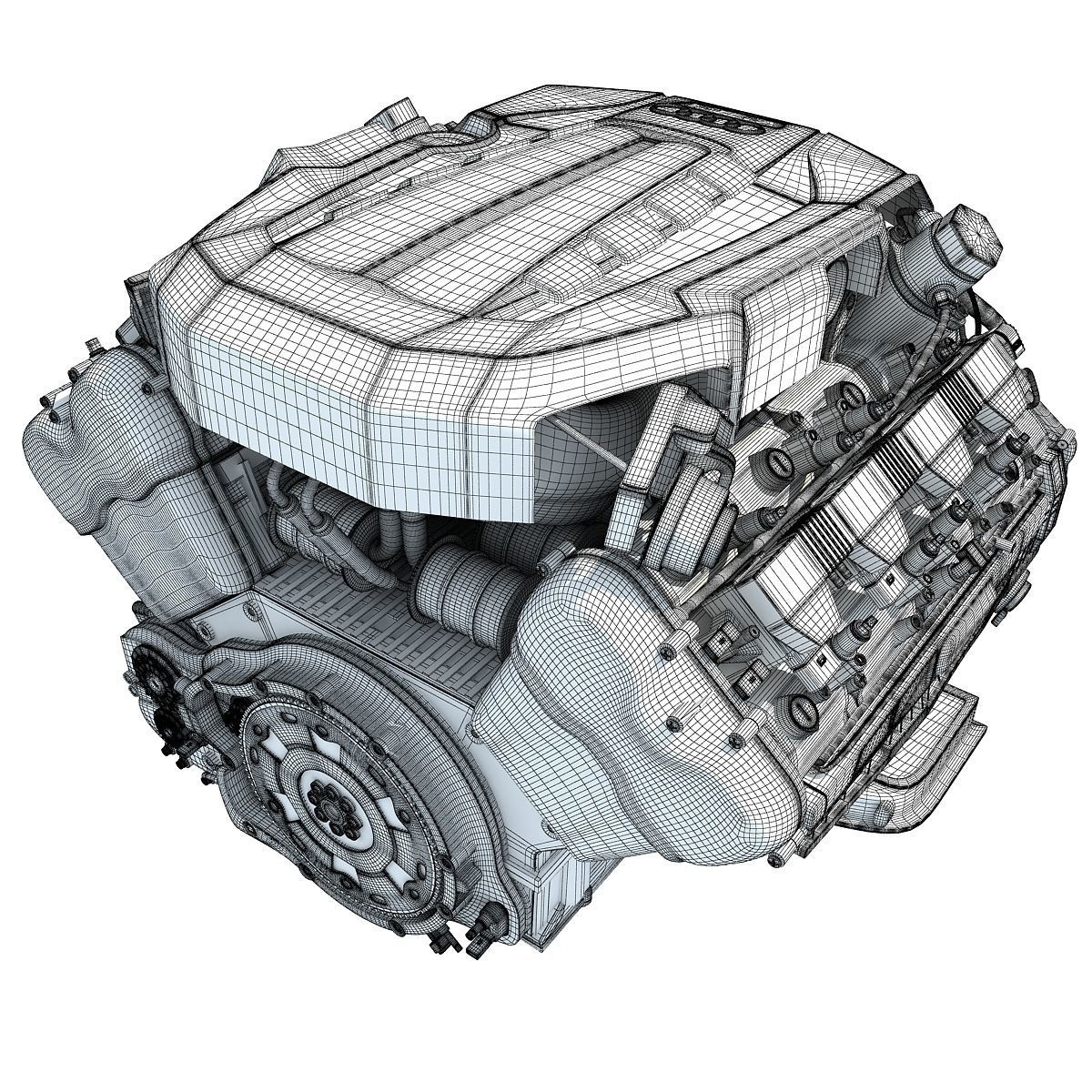 Audi Engine 3D model_16