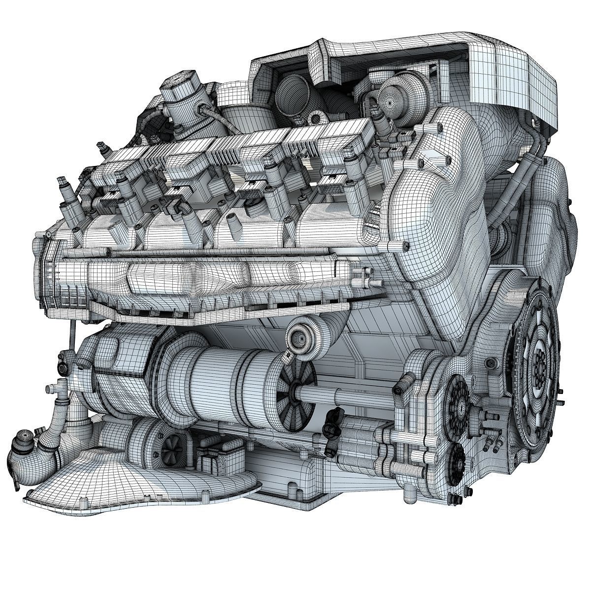 Audi Engine 3D model_17