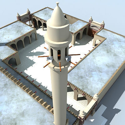 Arabic Mosque Building 3D model_13