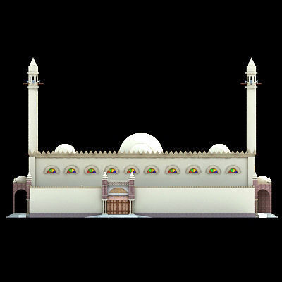 Arabic Mosque Building 3D model_6