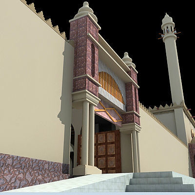 Arabic Mosque Building 3D model_11