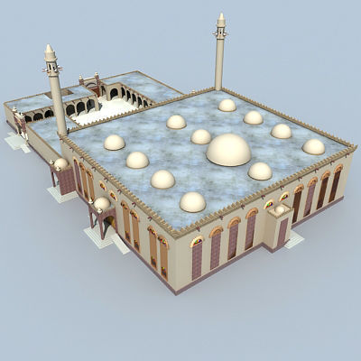 Arabic Mosque Building 3D model_4