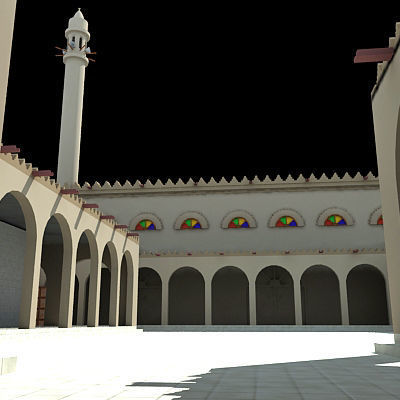 Arabic Mosque Building 3D model_10