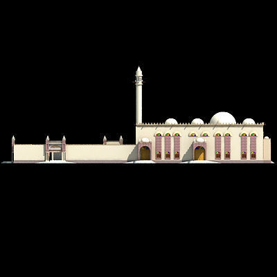Arabic Mosque Building 3D model_8