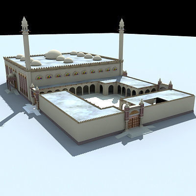Arabic Mosque Building 3D model_2