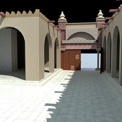 Arabic Mosque Building 3D model_16