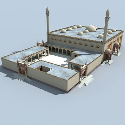 Arabic Mosque Building 3D model_1