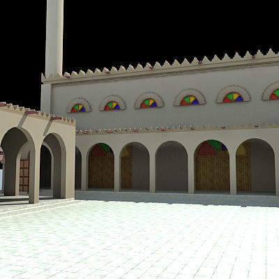 Arabic Mosque Building 3D model_9