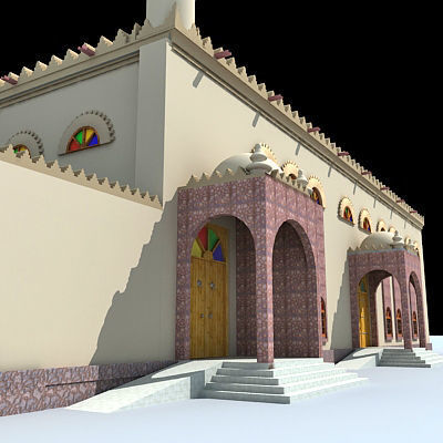 Arabic Mosque Building 3D model_17