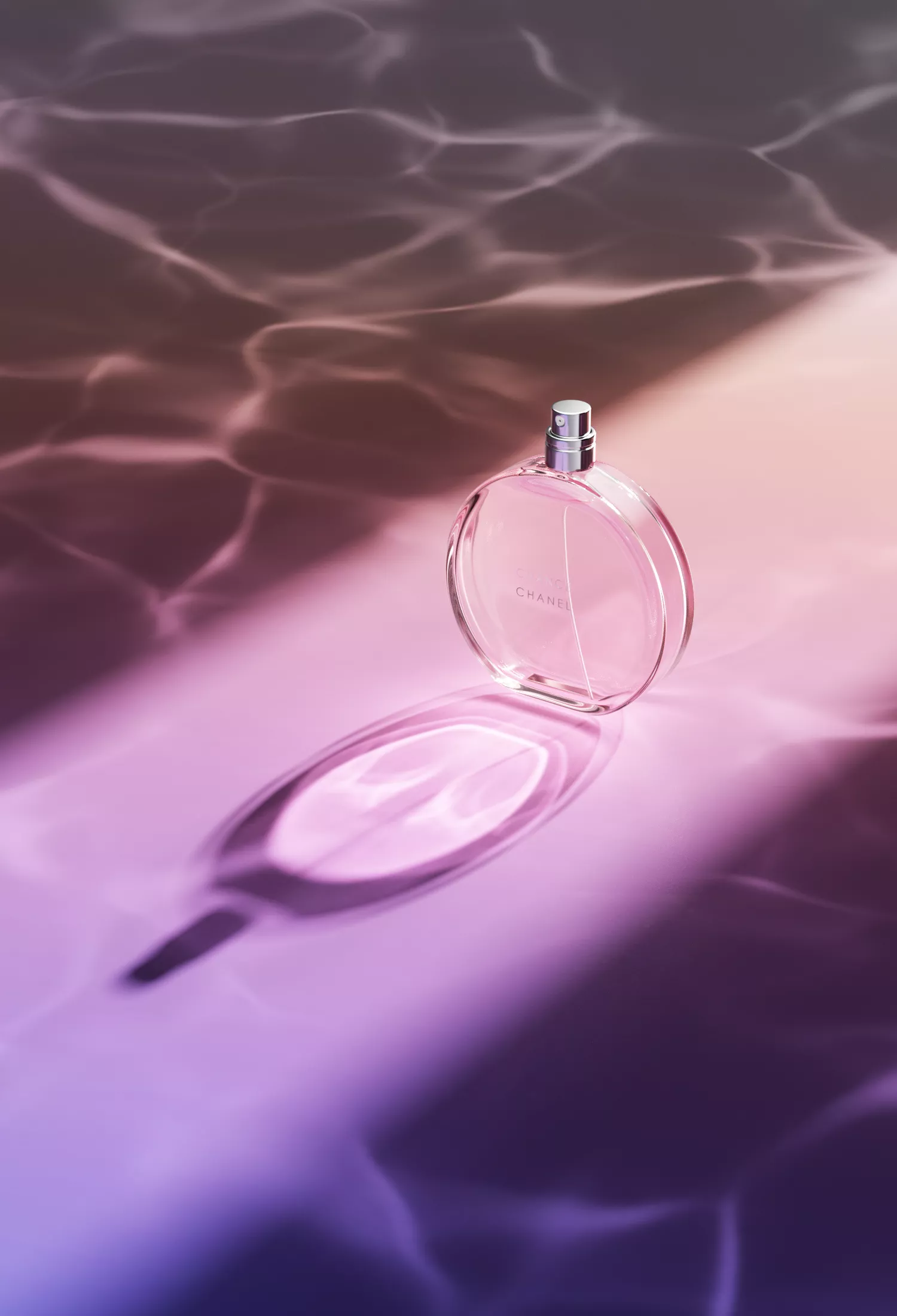 Chanel Chance Pink Perfume 3D Product Render Water Ripple Low-poly 3D model