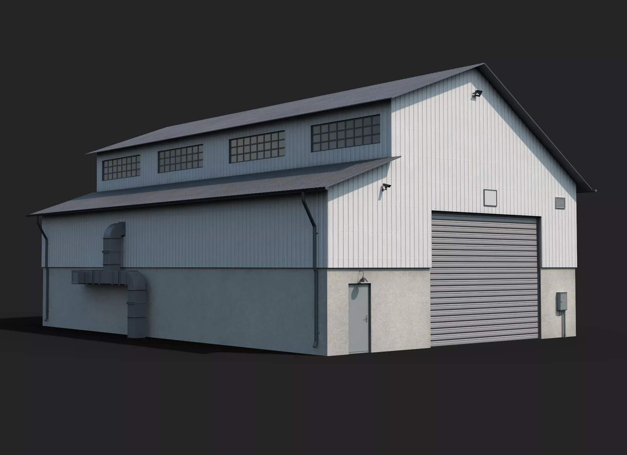 Hangar PBR Low Poly Low-poly 3D model