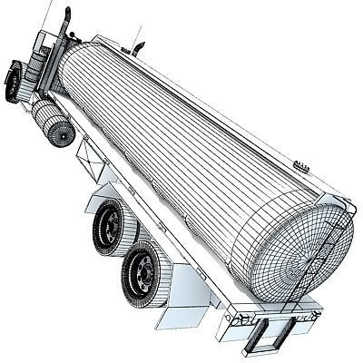 Heavy Tanker Truck 3D model_16