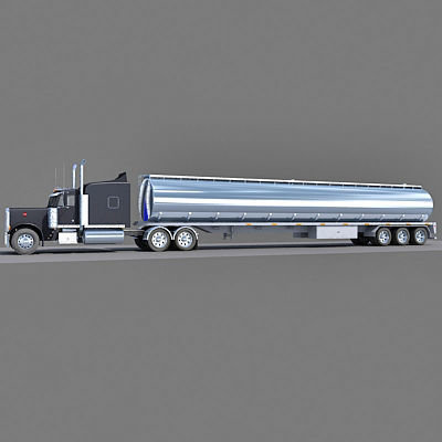 American Tanker Truck 3D model_2