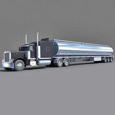 American Tanker Truck 3D model_1