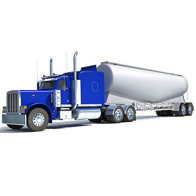 Blue Fuel Tank Truck 3D model