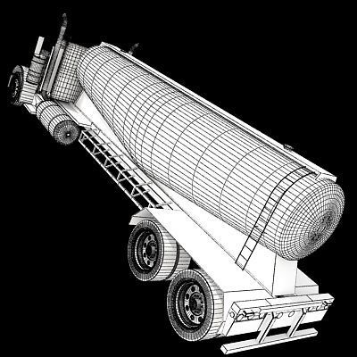 Blue Freightliner Truck 3D model_17