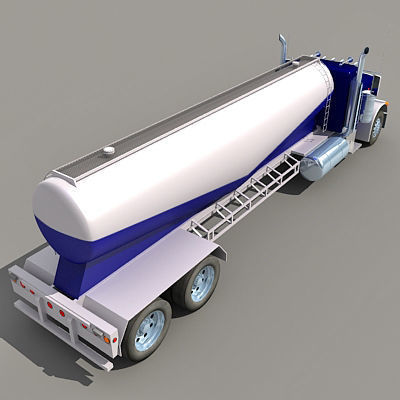 Blue Freightliner Truck 3D model_6