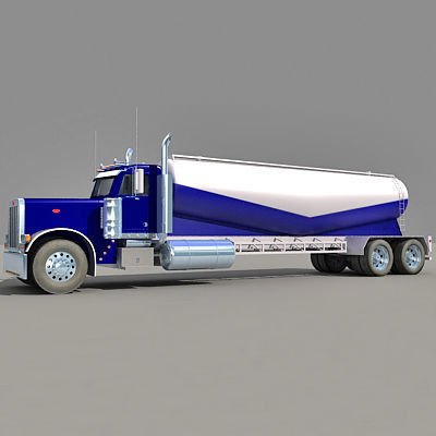 Blue Freightliner Truck 3D model_3
