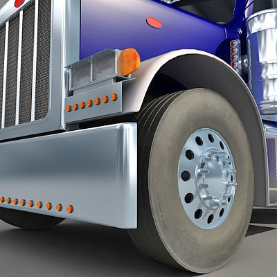 Blue Freightliner Truck 3D model_11