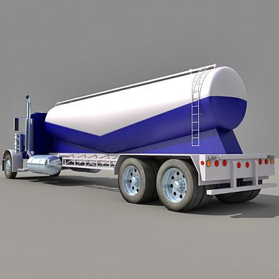 Blue Freightliner Truck 3D model_1