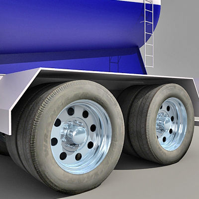 Blue Freightliner Truck 3D model_12