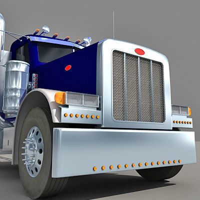 Blue Freightliner Truck 3D model_8