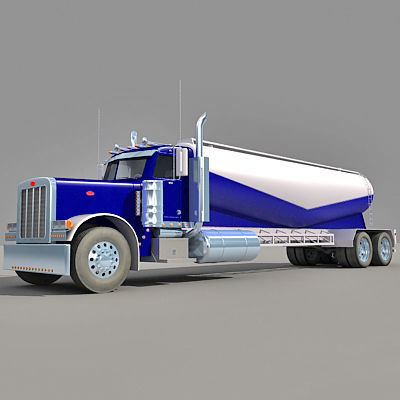 Blue Freightliner Truck 3D model_7