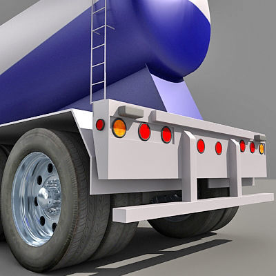 Blue Freightliner Truck 3D model_9