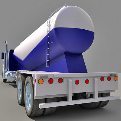 Blue Freightliner Truck 3D model_4