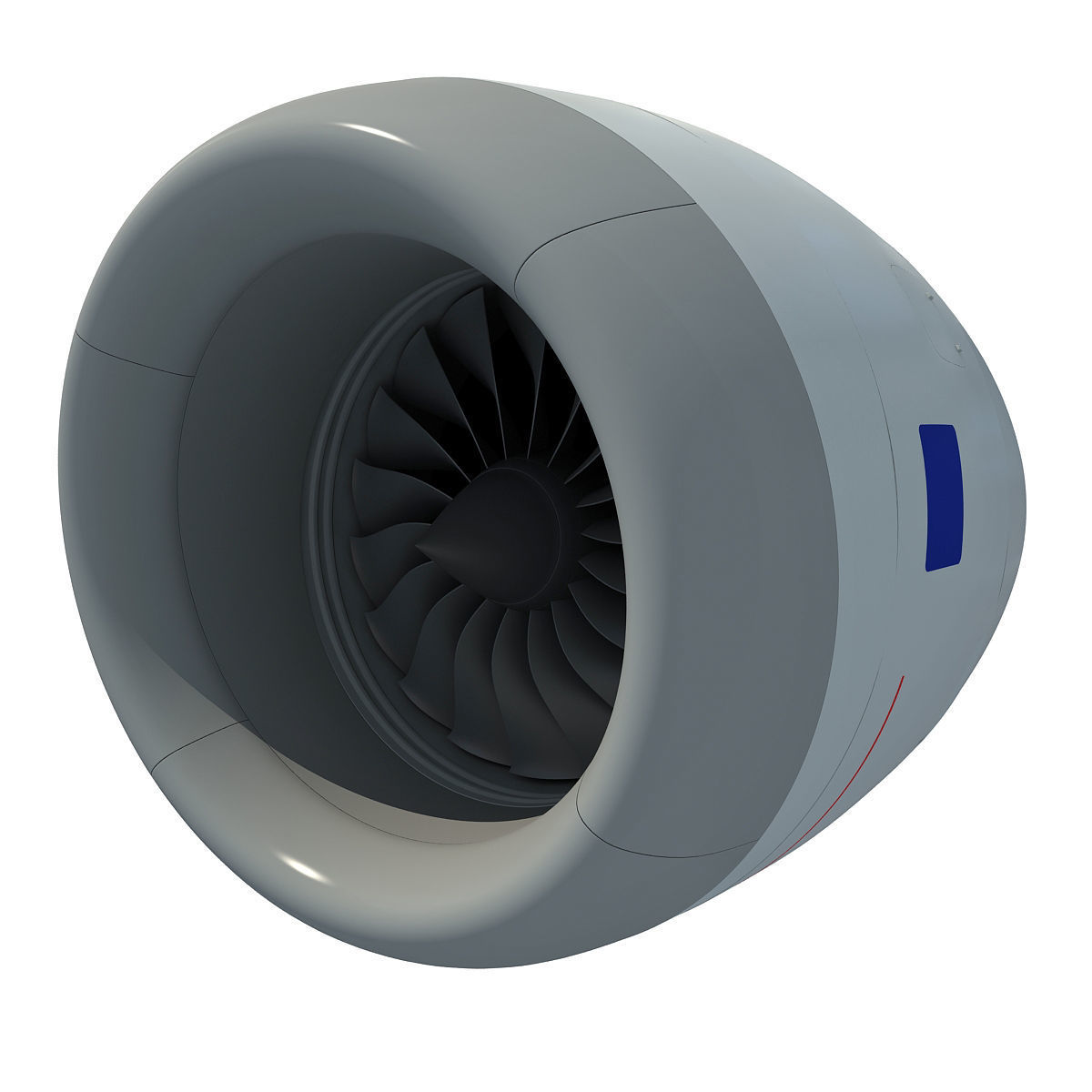 Jet Turbofan Engine 3D model_5