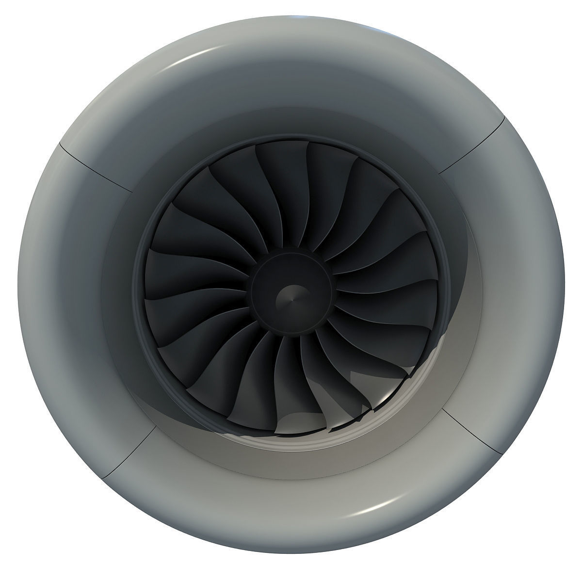 Jet Turbofan Engine 3D model_6
