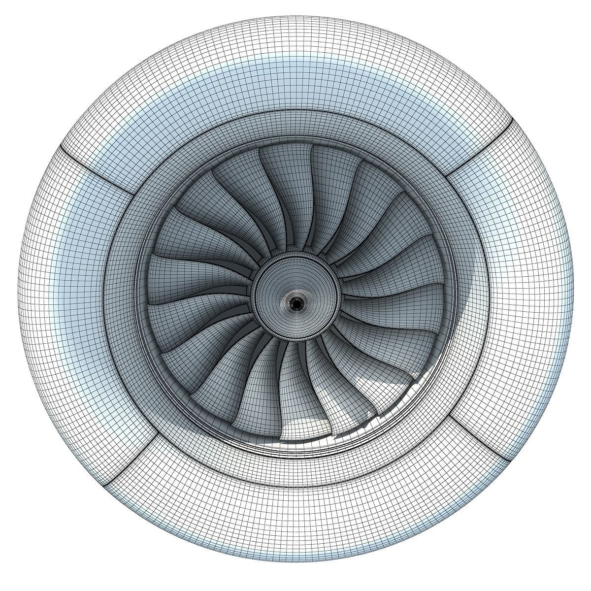 Jet Turbofan Engine 3D model_10