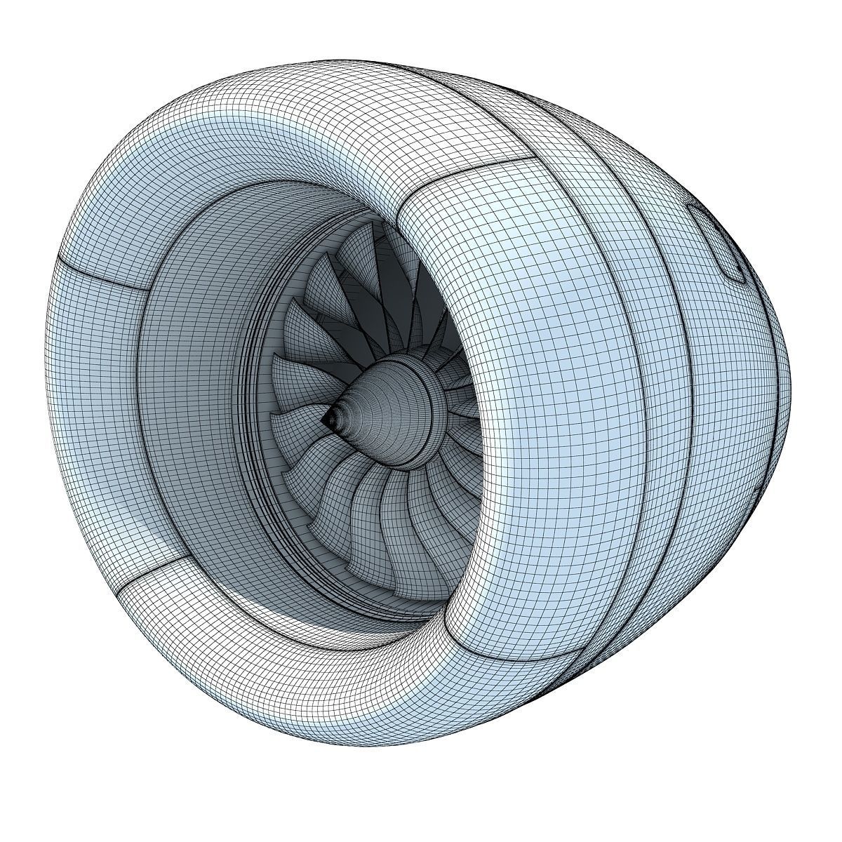Jet Turbofan Engine 3D model_7