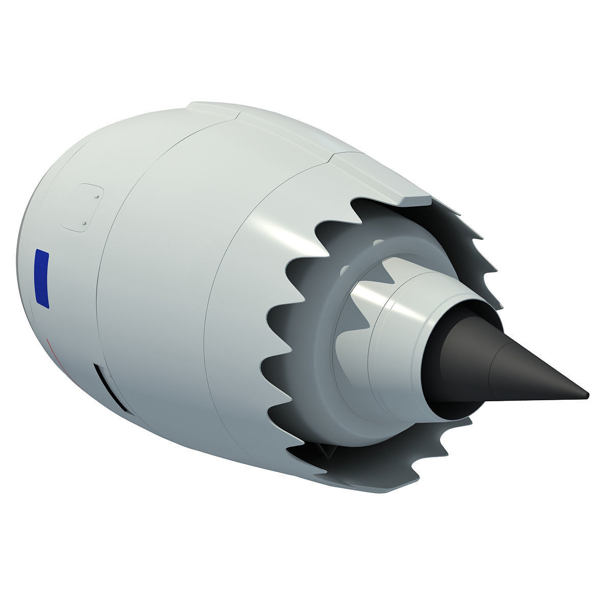 Jet Turbofan Engine 3D model_1