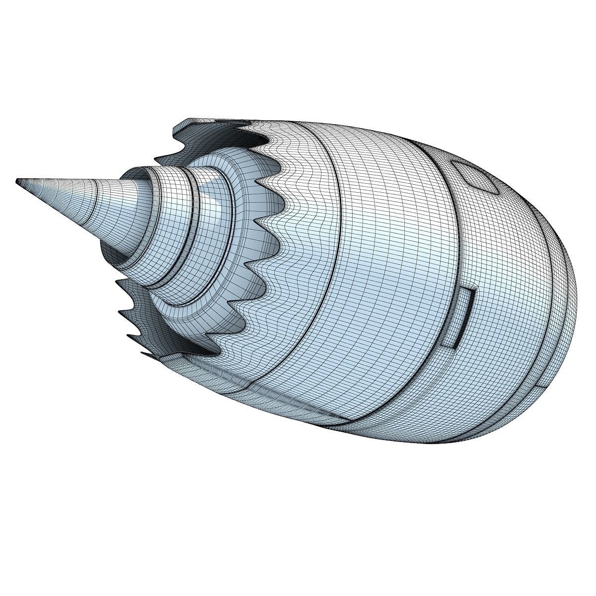 Jet Turbofan Engine 3D model_9