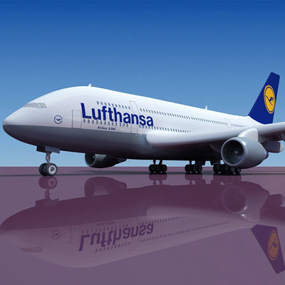 6 A380 Airline Textures 3D model_3