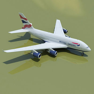 6 A380 Airline Textures 3D model_4