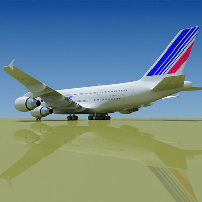 6 A380 Airline Textures 3D model_15